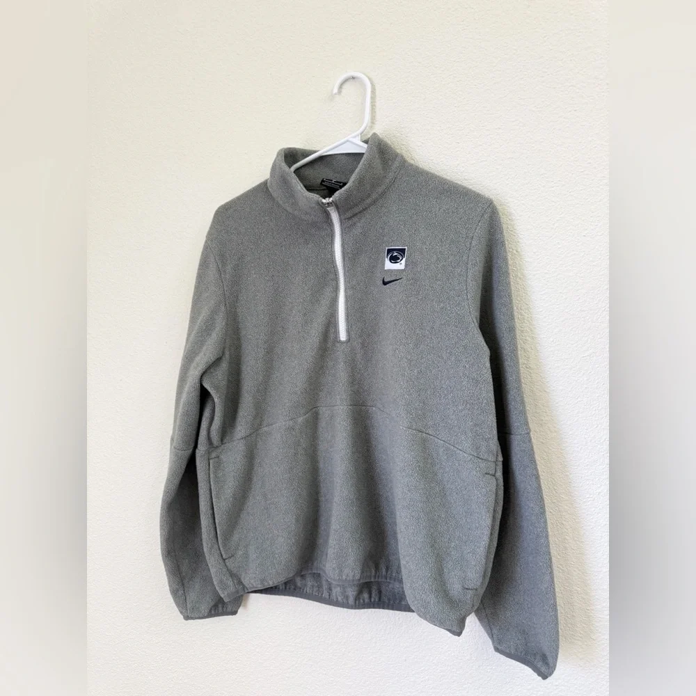Nike Gray Kansas State Wildcats Quarter Zip Fleece Pullover Sweatshirt Size M